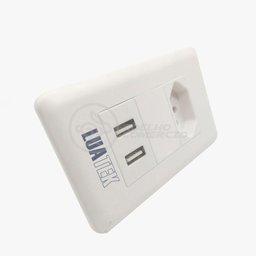 Tomada Parede 1 Entrada Fonte 2 Usb 5V Smart House 10A