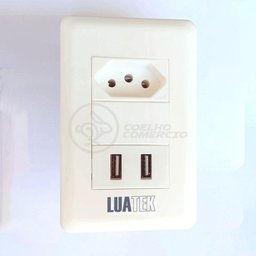 Tomada Parede 1 Entrada Fonte 2 Usb 5V Smart House 10A