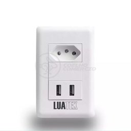 Tomada Parede 1 Entrada Fonte 2 Usb 5V Smart House 10A