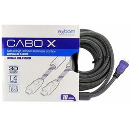 Cabo Hdmi 1.4 3d Full Hd C/ Filtro Tv Lcd Plasma Ps3 Exbom