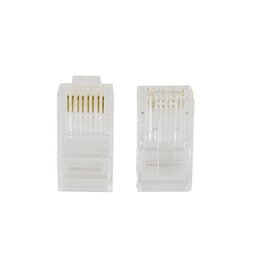 Plugue Rj-45 Evus Cat5e Utp 8x8 Transparente Pacote Com 100