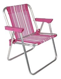 Cadeira Infantil Alta Aluminio Rosa - Mor