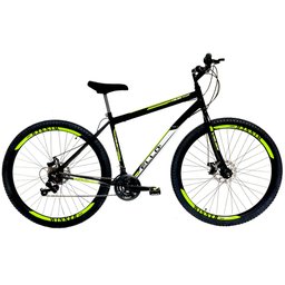 Bicicleta Aro 29 Freio a Disco 21 Marchas Preto e Amarelo Limão