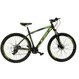 Bicicleta Aro 29 27v Freio Hidráulico K7 Preto Verde Tam. 19