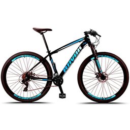 Bicicleta Mountain Bike 21 Velocidades Alavanca Alumínio Azul Quadro 15"