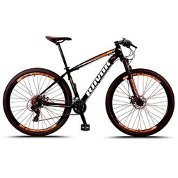 Bicicleta Mountain Bike 21 Velocidades Alavanca Alumínio Cor: Laranja Quadro: 19"