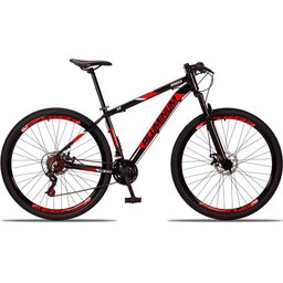 Bicicleta 29 Aluminum  21 Marchas Preto+Vermelho RAIDER-619574