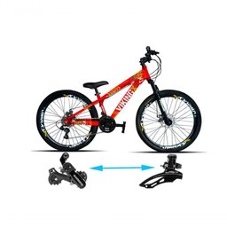 Bicicleta Viking Aro 26 Tuffx25/30 Vmaxx Freio A Disco 21v Vermelho Neon