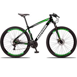 Bicicleta Aro 29 Freio A Disco 27 Velocidades Cubo Alúminio K7 Cor:verde;tamanho:17"