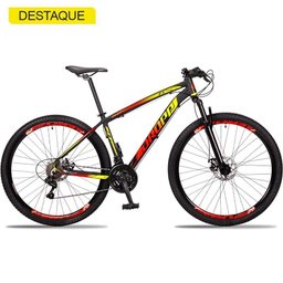 Bicicleta 29 Dropp Z3 Câmbios Shimano 21V Vermelho+Amarelo