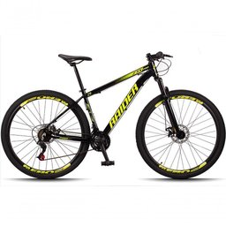 Bicicleta 29 Raider Z3X Pro 21V E Suspensão Preto+Amarelo