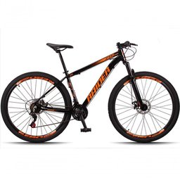 Bicicleta 29 Raider Z3X Pro 21V E Suspensão Preto+Laranja