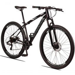 Bicicleta Aluminum Raider 24V Aro 29 Index Preto+Cinza