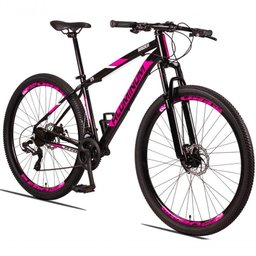 Bicicleta Aluminum Raider 24V Aro 29 Index Preto+Rosa