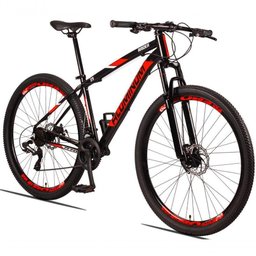 Bicicleta Aluminum Raider 24V Aro 29 Index Preto+Vermelho