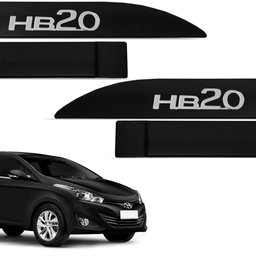 Jogo de Friso Lateral HB20 2013 a 2024 Preto Onix Alto Relevo