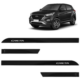 Jogo de Friso Lateral Creta 2017 a 2024 Preto Onix Alto Relevo