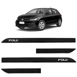 Jogo de Friso Lateral Polo 2018 a 2023 Preto Ninja Alto Relevo