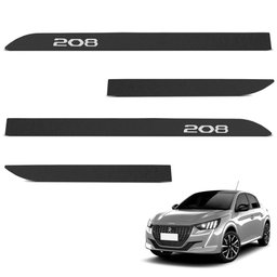 Jogo de Friso Lateral Peugeot 208 2013 a 2024 Preto Texturizado