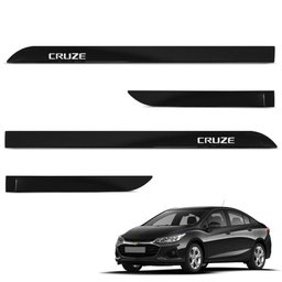 Jogo de Friso Lateral Cruze 2012 a 2023 Preto Ouro Negro