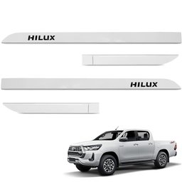 Jogo de Friso Lateral Hilux 2016 A 2024 Branco Lunar