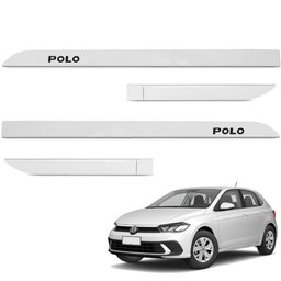 Jogo de Friso Lateral Polo 2018 A 2024 Branco Cristal