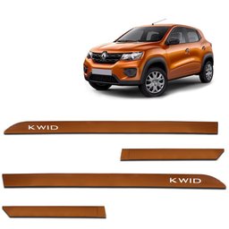 Jogo de Friso Lateral Kwid 2018 a 2023 Laranja Ocre Facão