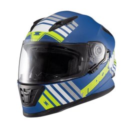 Capacete Texx Fechado Wing Grid Azul Verde Branco Tamanho 58