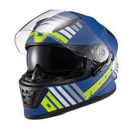 Capacete Texx Fechado Wing Grid Azul Verde Branco Tamanho 62