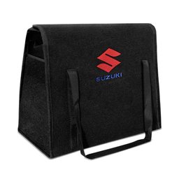 Bolsa Organizadora Porta Malas Logo Suzuki Carpete Preto 20 Litros