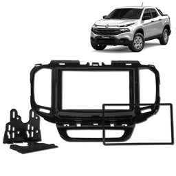 Moldura do Painel 2 Din Fiat Toro 2016 a 2021 Black Piano Padrão Japonês e Chinês