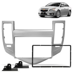 Moldura do Painel 2 Din Chevrolet Cruze 2011 a 2014 Prata