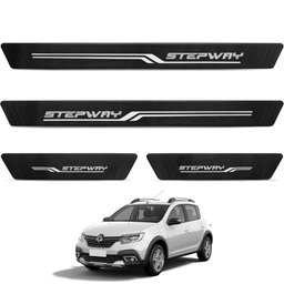 Jogo de Soleira Sandero Stepway 2014 a 2024 Texturizado 4 Peças Preto