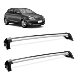 Rack Teto Travessa Toyota Etios 2013 a 2021 Alumínio Prata