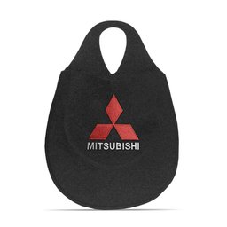 Lixeira Automotiva Cambio Logo Mitsubishi Carpete Bordado