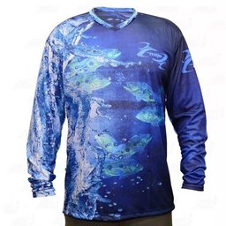 Camisa de Pesca Proteção Solar UV Attack com Zíper Blue Tucuna - MTK M-MTK-306475