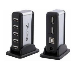 Mini Hub USB 2.0 Com 7 Portas em Torre com Fonte De Alimentação-Knup-330122