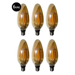 Lâmpadas Led Kit 6 Multi Filamento Bivolt 30w Retro Vintage