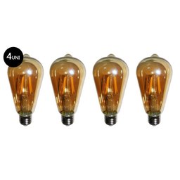 Lâmpadas Led Kit 4 Multi Retro Vintage Filamento Bivolt 30w