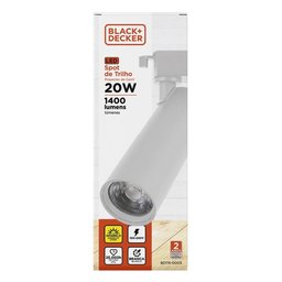 Spot Led Trilho Branco 100-240V 2700K 20W IRC 80 Black+Decker