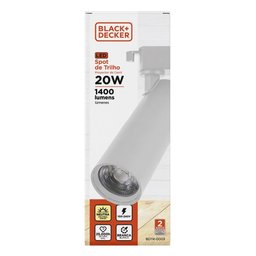 Spot Led Trilho Branco 100-240V 4000K 20W IRC 80 Black+Decker