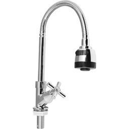 Torneira Para Cozinha Bica Flex Mesa Aço Inox Abs Cromado Abertura Rápida C66 Gourmet Liege