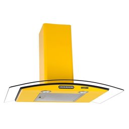 Coifa De Parede 80cm Vidro Curvo Slim Fogatti Amarelo 110v