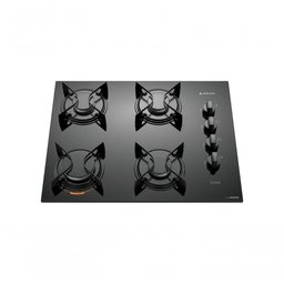 Cooktop 4 Bocas Preto Com Mesa De Vidro Atlas U Top Bivolt