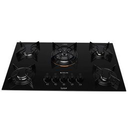 Cooktop 5B Preto Com Mesa De Vidro Atlas U Top Bivolt