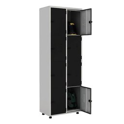 Armário Roupeiro Aço 8 Portas Ea702 Preto