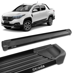 Estribo Lateral Fiat Strada 2021 CD CS Alumínio Preto A3