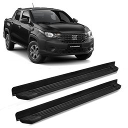 Estribo Lateral Fiat Strada 2021 CD CS Alumínio Preto Bepo SUV II