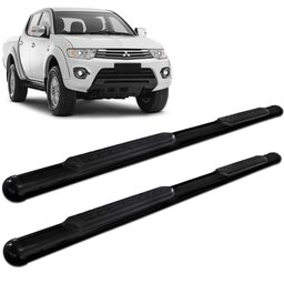 Estribo Oblongo Mitsubishi L200 Triton 2008 a 2018 Preto VF