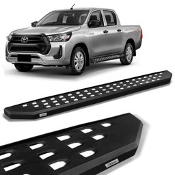 Estribo Lateral Hilux 2016 a 2023 CD Extreme Preto Bepo